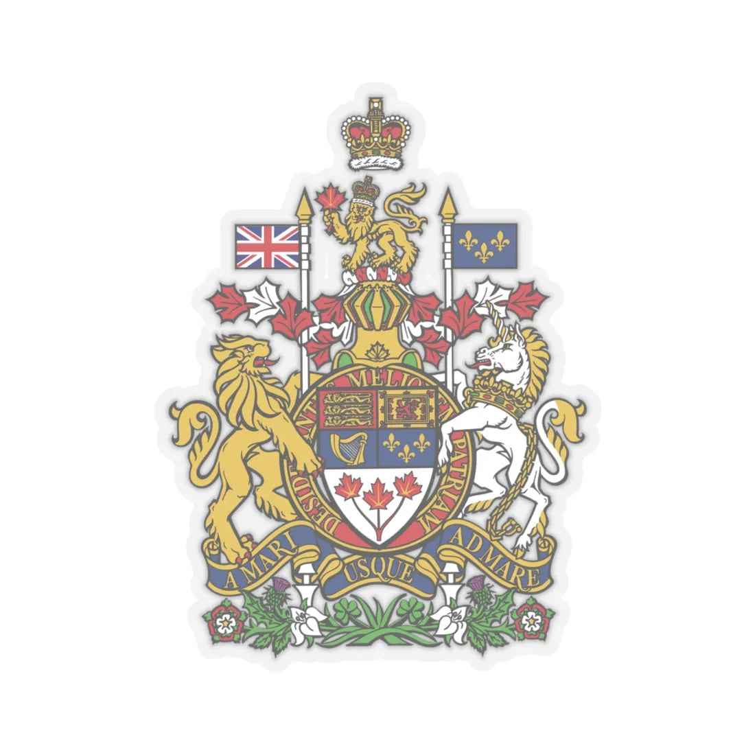 Coat of arms of Canada - STICKER Vinyl Kiss-Cut Decal 4 Inch Transparent - The Sticker Space