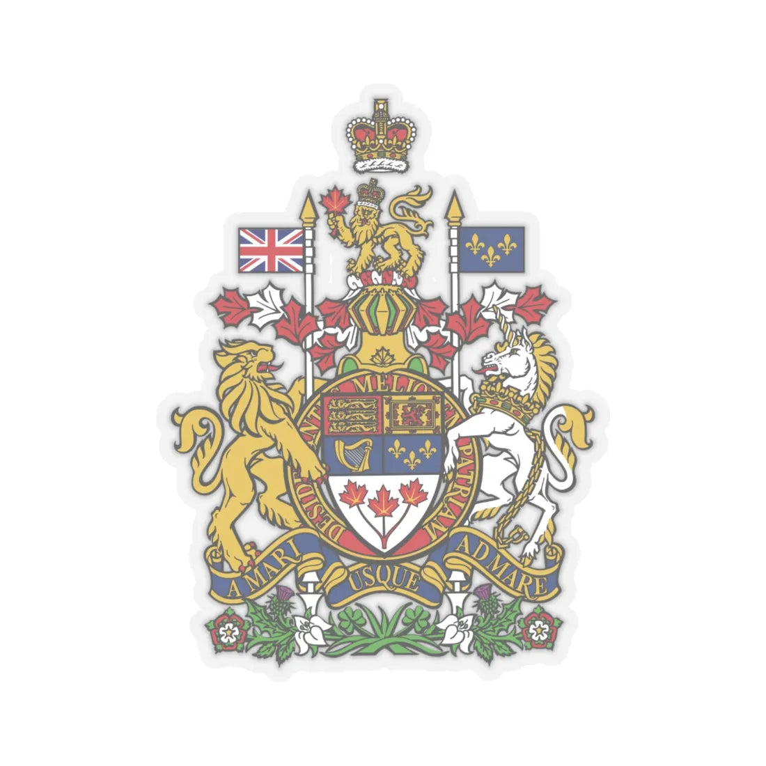 Coat of arms of Canada - STICKER Vinyl Kiss-Cut Decal 6 Inch Transparent - The Sticker Space