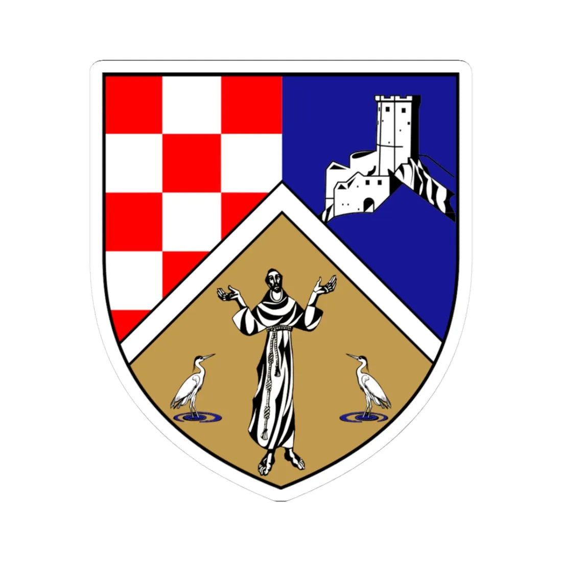 Coat of Arms of Capljina (Bosnia and Herzegovina) (Coat of Arms) STICKER Vinyl Kiss-Cut Decal 3 Inch White - The Sticker Space