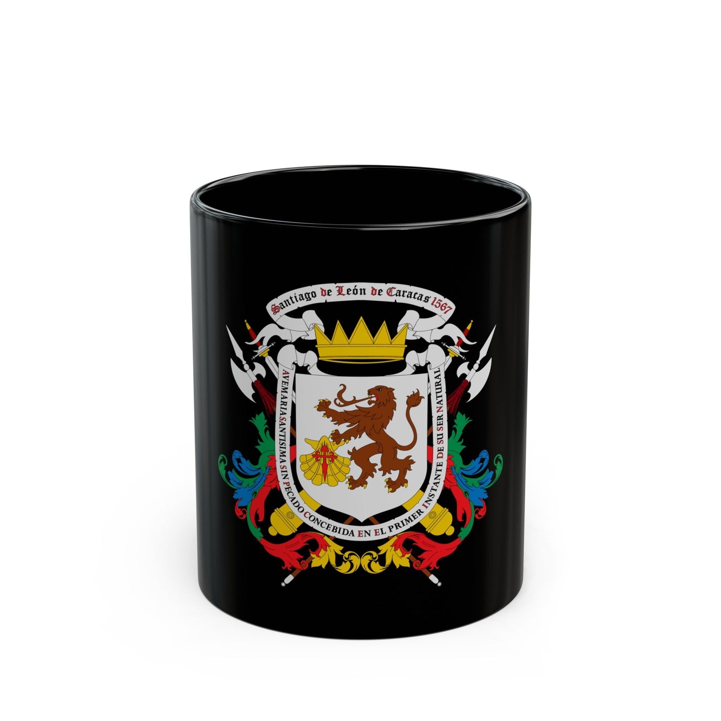 Coat of arms of Caracas - Black Coffee Mug-11oz-The Sticker Space