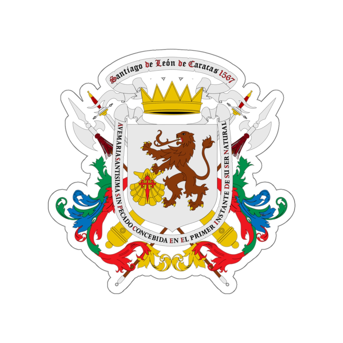 Coat of arms of Caracas STICKER Vinyl Die-Cut Decal-White-The Sticker Space