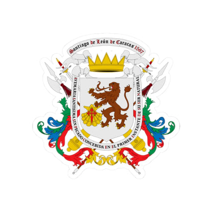 Coat of arms of Caracas - STICKER Vinyl Kiss-Cut Decal 2 Inch White - The Sticker Space
