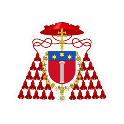 Coat of Arms of Cardinal Aristide Rinaldini Order of Charles III (Spain) (Coat of Arms) STICKER Vinyl Kiss-Cut Decal 2 Inch White - The Sticker Space