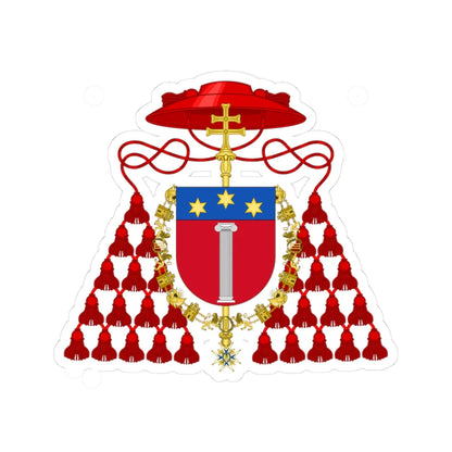 Coat of Arms of Cardinal Aristide Rinaldini Order of Charles III (Spain) (Coat of Arms) STICKER Vinyl Kiss-Cut Decal 3 Inch White - The Sticker Space