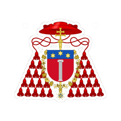 Coat of Arms of Cardinal Aristide Rinaldini Order of Charles III (Spain) (Coat of Arms) STICKER Vinyl Kiss-Cut Decal 4 Inch White - The Sticker Space