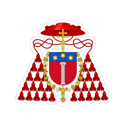 Coat of Arms of Cardinal Aristide Rinaldini Order of Charles III (Spain) (Coat of Arms) STICKER Vinyl Kiss-Cut Decal 6 Inch White - The Sticker Space