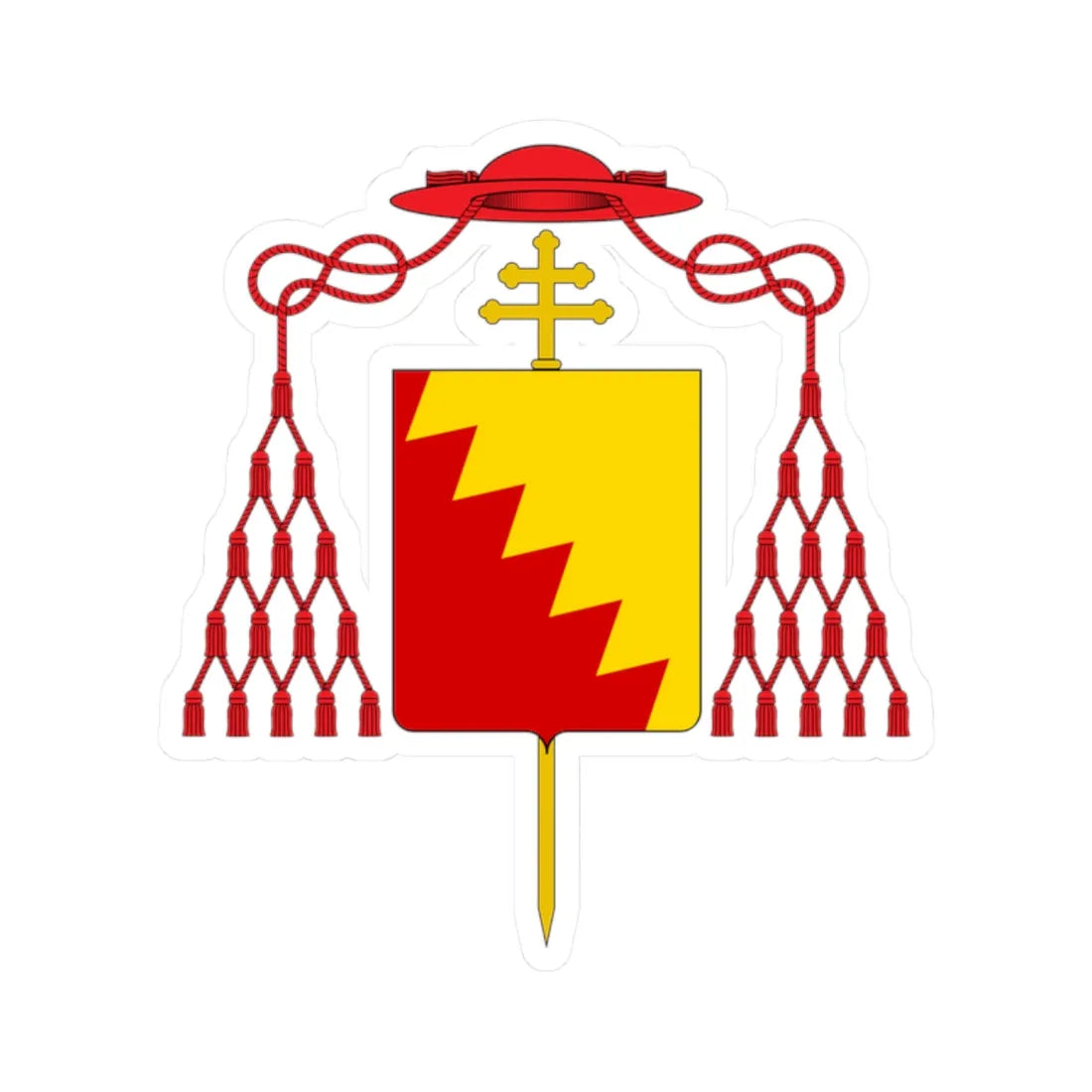 Coat of arms of Cardinal Bentivoglio (Italy) (Coat of Arms) STICKER Vinyl Kiss-Cut Decal 2 Inch White - The Sticker Space