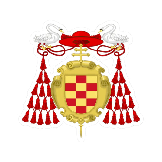 Coat of Arms of Cardinal Cisneros (Spain) (Coat of Arms) STICKER Vinyl Kiss-Cut Decal 2 Inch White - The Sticker Space