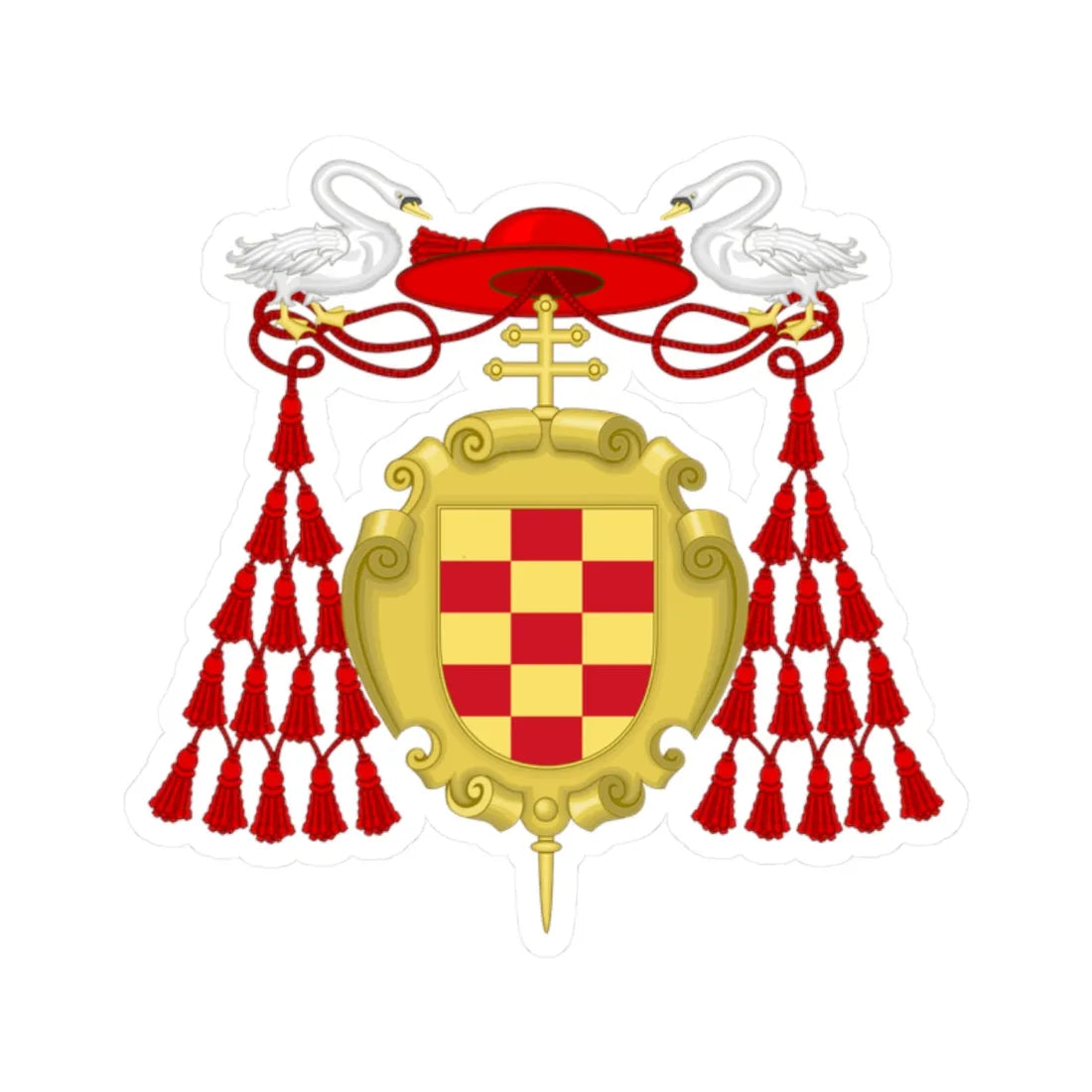 Coat of Arms of Cardinal Cisneros (Spain) (Coat of Arms) STICKER Vinyl Kiss-Cut Decal - The Sticker Space