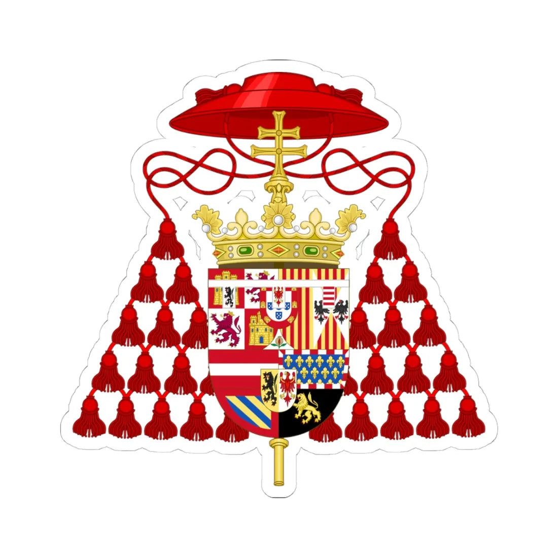 Coat of Arms of Cardinal-Infante Ferdinand of Austria (Spain) (Coat of Arms) STICKER Vinyl Kiss-Cut Decal - The Sticker Space