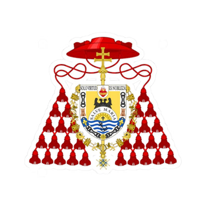 Coat of Arms of Cardinal Pedro Segura (Spain) (Coat of Arms) STICKER Vinyl Kiss-Cut Decal 2 Inch White - The Sticker Space