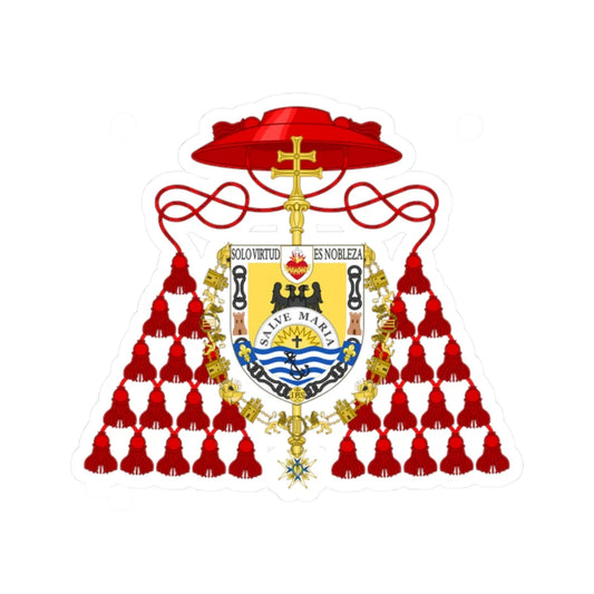 Coat of Arms of Cardinal Pedro Segura (Spain) (Coat of Arms) STICKER Vinyl Kiss-Cut Decal 2 Inch White - The Sticker Space