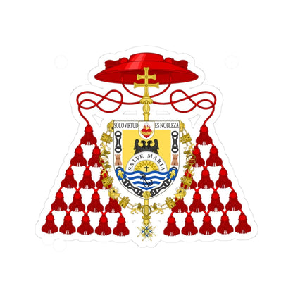 Coat of Arms of Cardinal Pedro Segura (Spain) (Coat of Arms) STICKER Vinyl Kiss-Cut Decal 3 Inch White - The Sticker Space