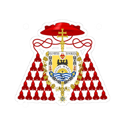 Coat of Arms of Cardinal Pedro Segura (Spain) (Coat of Arms) STICKER Vinyl Kiss-Cut Decal 4 Inch White - The Sticker Space