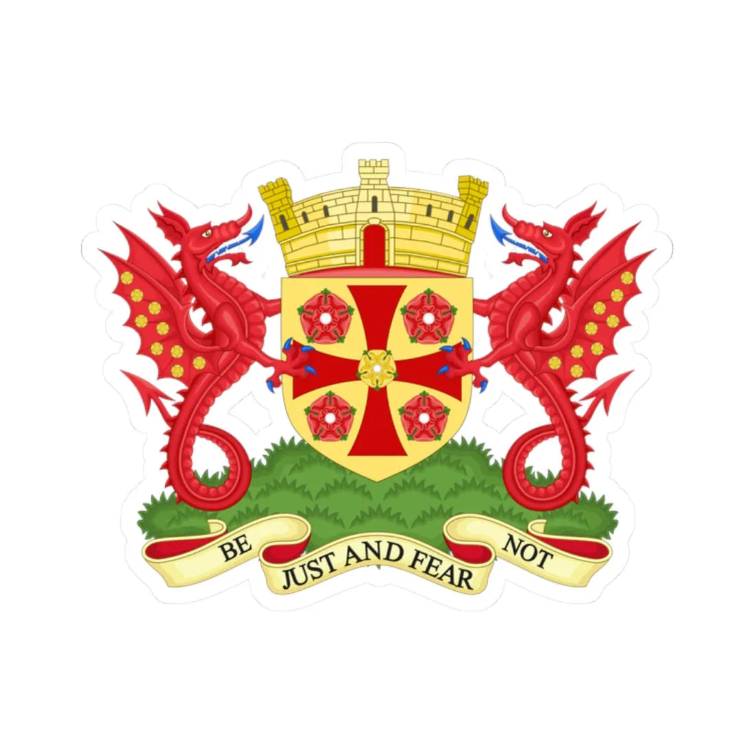 Coat of Arms of Carlisle (England) (Coat of Arms) STICKER Vinyl Kiss-Cut Decal 2 Inch White - The Sticker Space