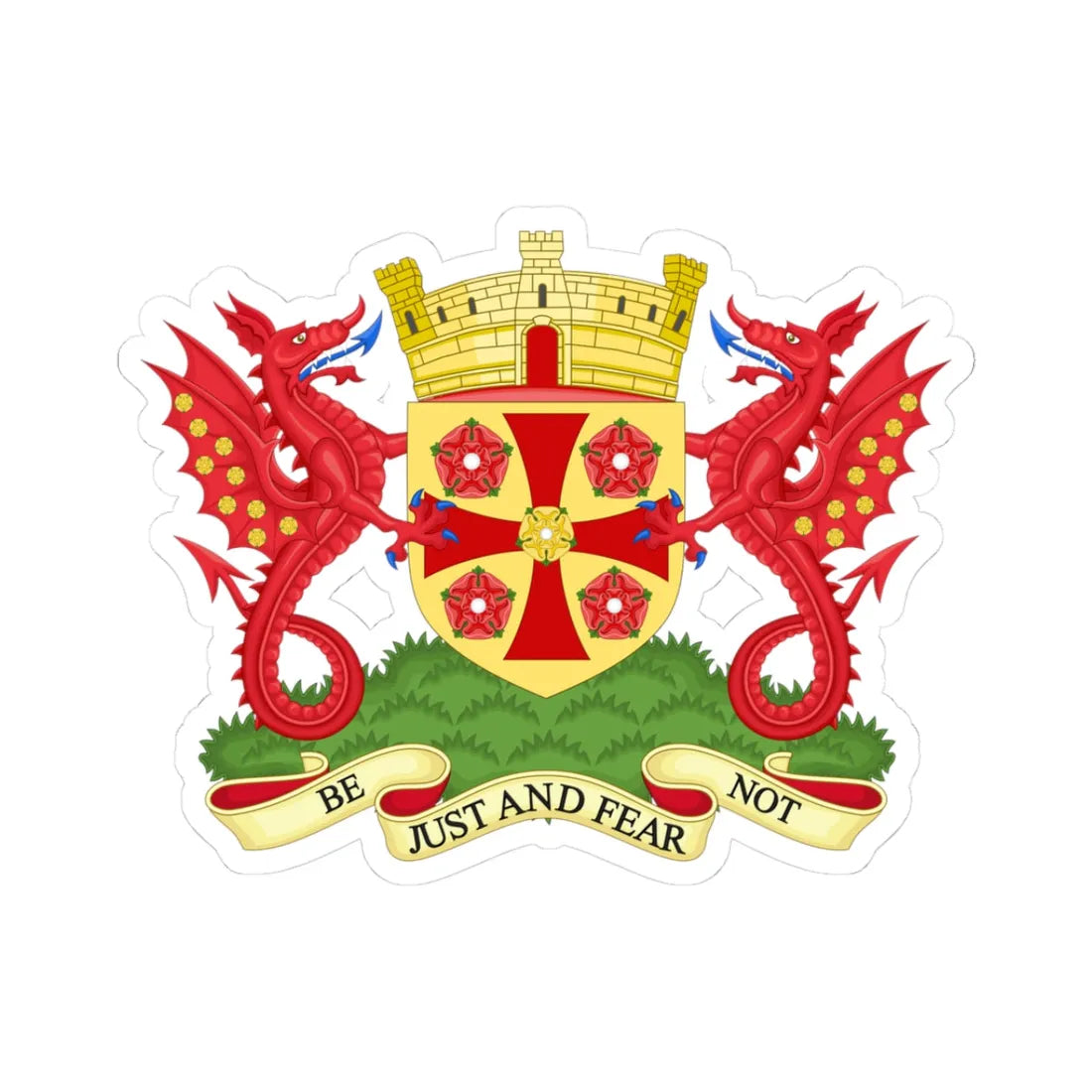 Coat of Arms of Carlisle (England) (Coat of Arms) STICKER Vinyl Kiss-Cut Decal 3 Inch White - The Sticker Space