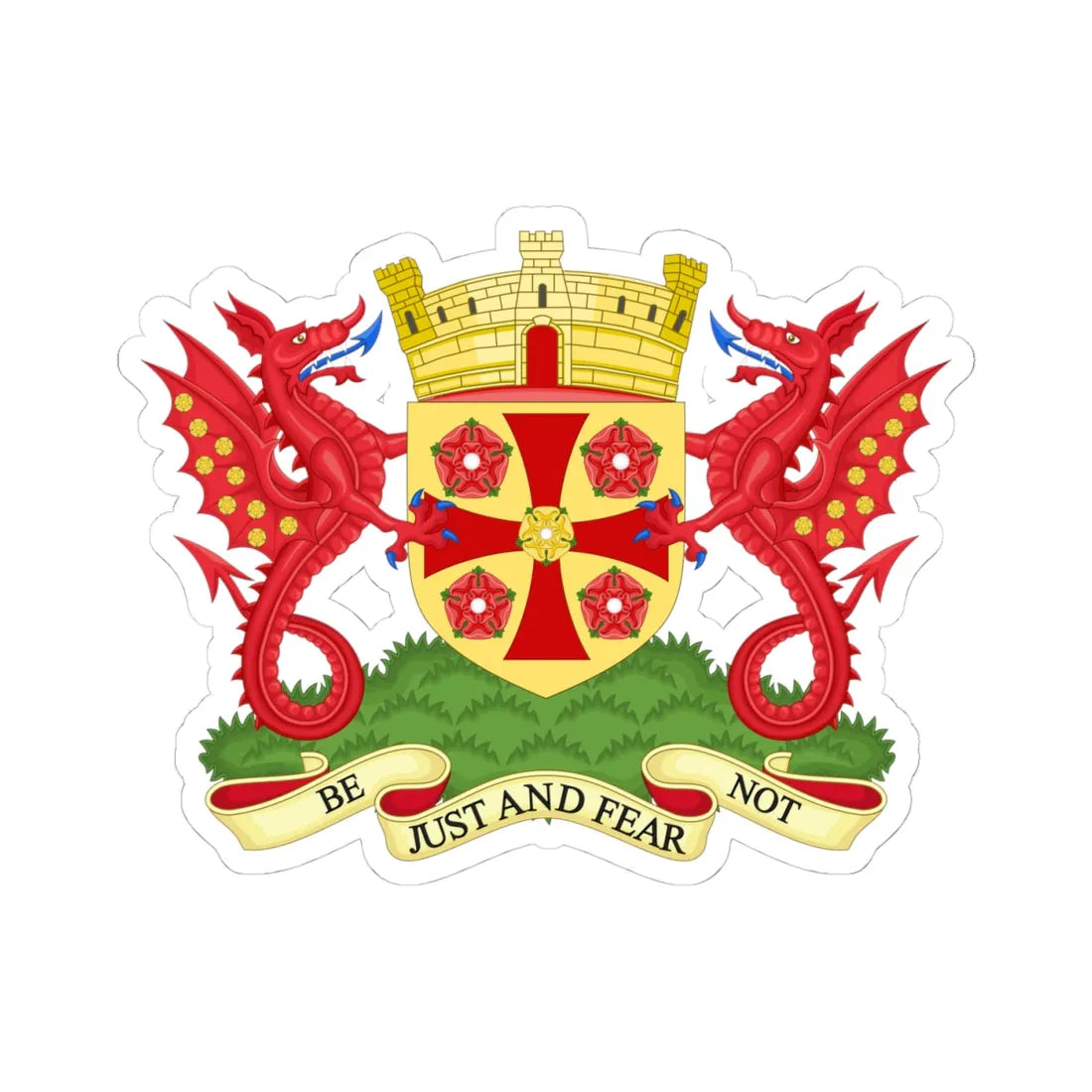 Coat of Arms of Carlisle (England) (Coat of Arms) STICKER Vinyl Kiss-Cut Decal 4 Inch White - The Sticker Space