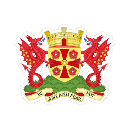 Coat of Arms of Carlisle (England) (Coat of Arms) STICKER Vinyl Kiss-Cut Decal 4 Inch White - The Sticker Space