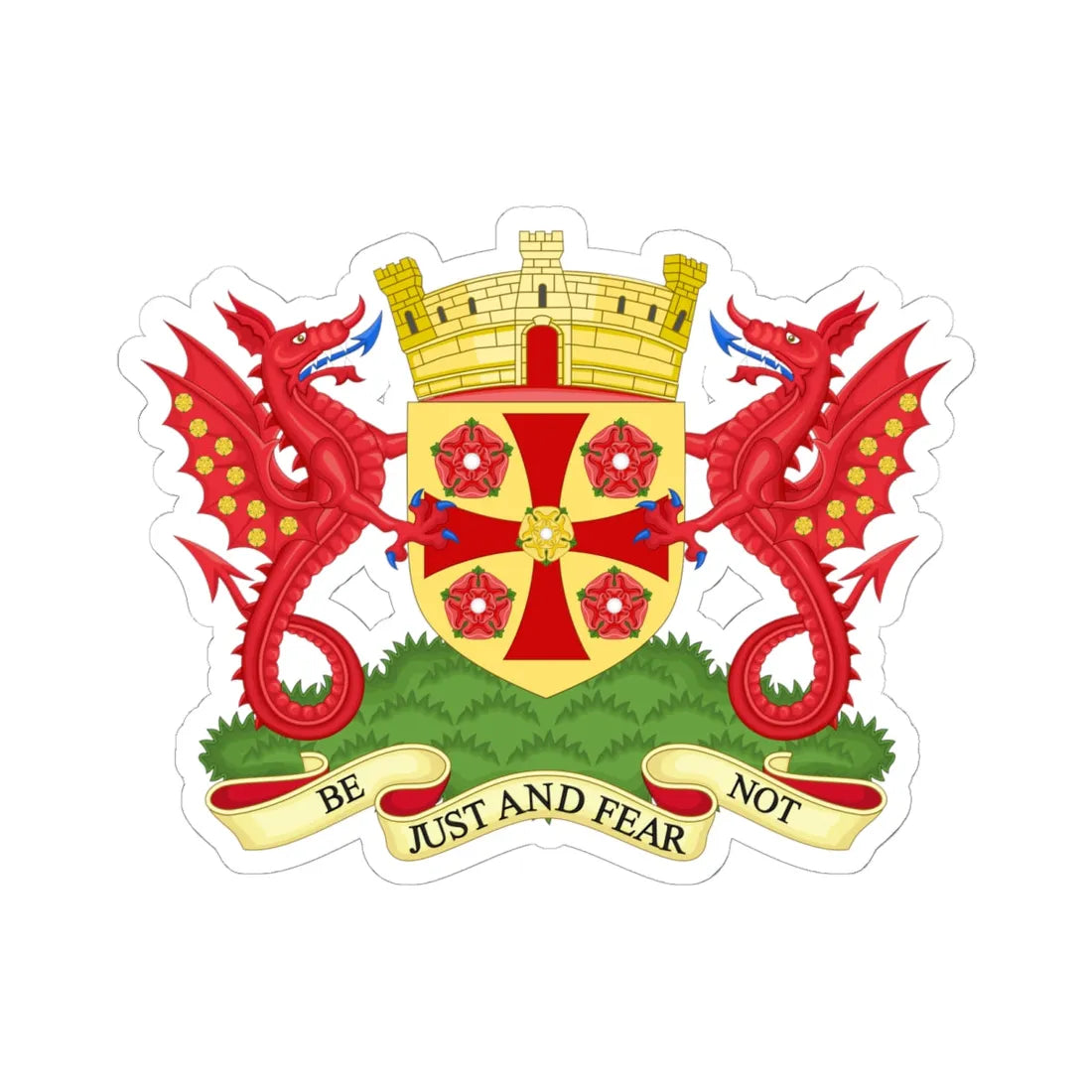 Coat of Arms of Carlisle (England) (Coat of Arms) STICKER Vinyl Kiss-Cut Decal 6 Inch White - The Sticker Space