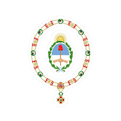 Coat of Arms of Carlos Saúl Menem Order of Isabella the Catholic (Argentina) (Coat of Arms) STICKER Vinyl Kiss-Cut Decal 2 Inch White - The Sticker Space