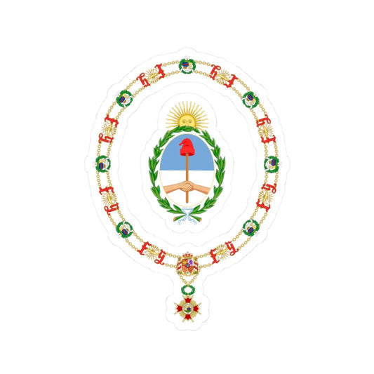 Coat of Arms of Carlos Saúl Menem Order of Isabella the Catholic (Argentina) (Coat of Arms) STICKER Vinyl Kiss-Cut Decal 2 Inch White - The Sticker Space