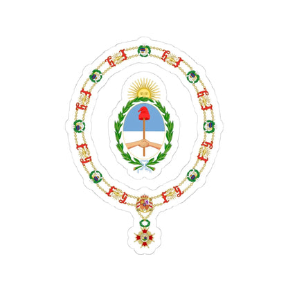 Coat of Arms of Carlos Saúl Menem Order of Isabella the Catholic (Argentina) (Coat of Arms) STICKER Vinyl Kiss-Cut Decal 4 Inch White - The Sticker Space