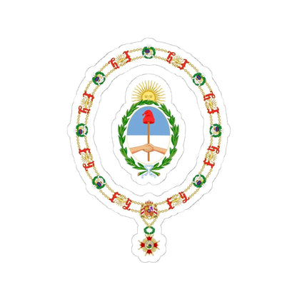 Coat of Arms of Carlos Saúl Menem Order of Isabella the Catholic (Argentina) (Coat of Arms) STICKER Vinyl Kiss-Cut Decal 6 Inch White - The Sticker Space