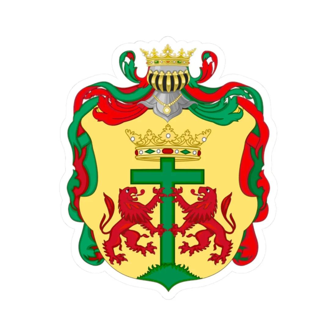 Coat of Arms of Cartagena de Indias - Colonial (Colombia) (Coat of Arms) STICKER Vinyl Kiss-Cut Decal 2 Inch White - The Sticker Space