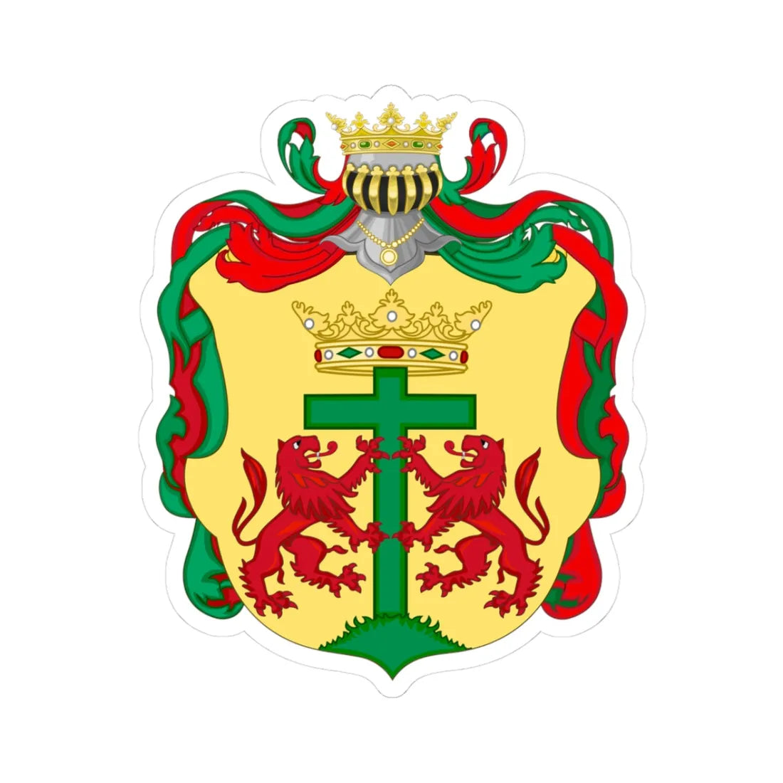 Coat of Arms of Cartagena de Indias - Colonial (Colombia) (Coat of Arms) STICKER Vinyl Kiss-Cut Decal 3 Inch White - The Sticker Space