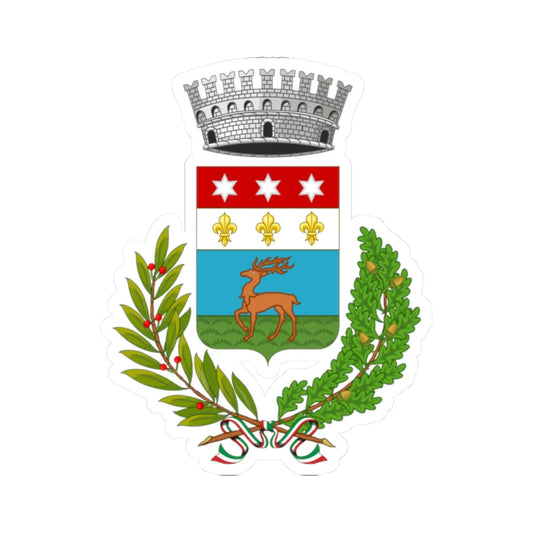 Coat of arms of Castelnovo Monti (Italy) (Coat of Arms) STICKER Vinyl Kiss-Cut Decal 2 Inch White - The Sticker Space