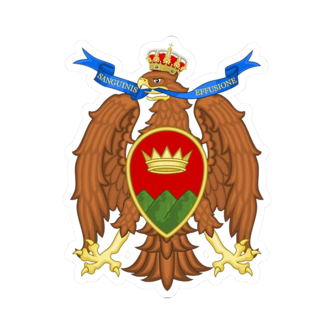 Coat of arms of Catanzaro (Italy) (Coat of Arms) STICKER Vinyl Kiss-Cut Decal 2 Inch White - The Sticker Space