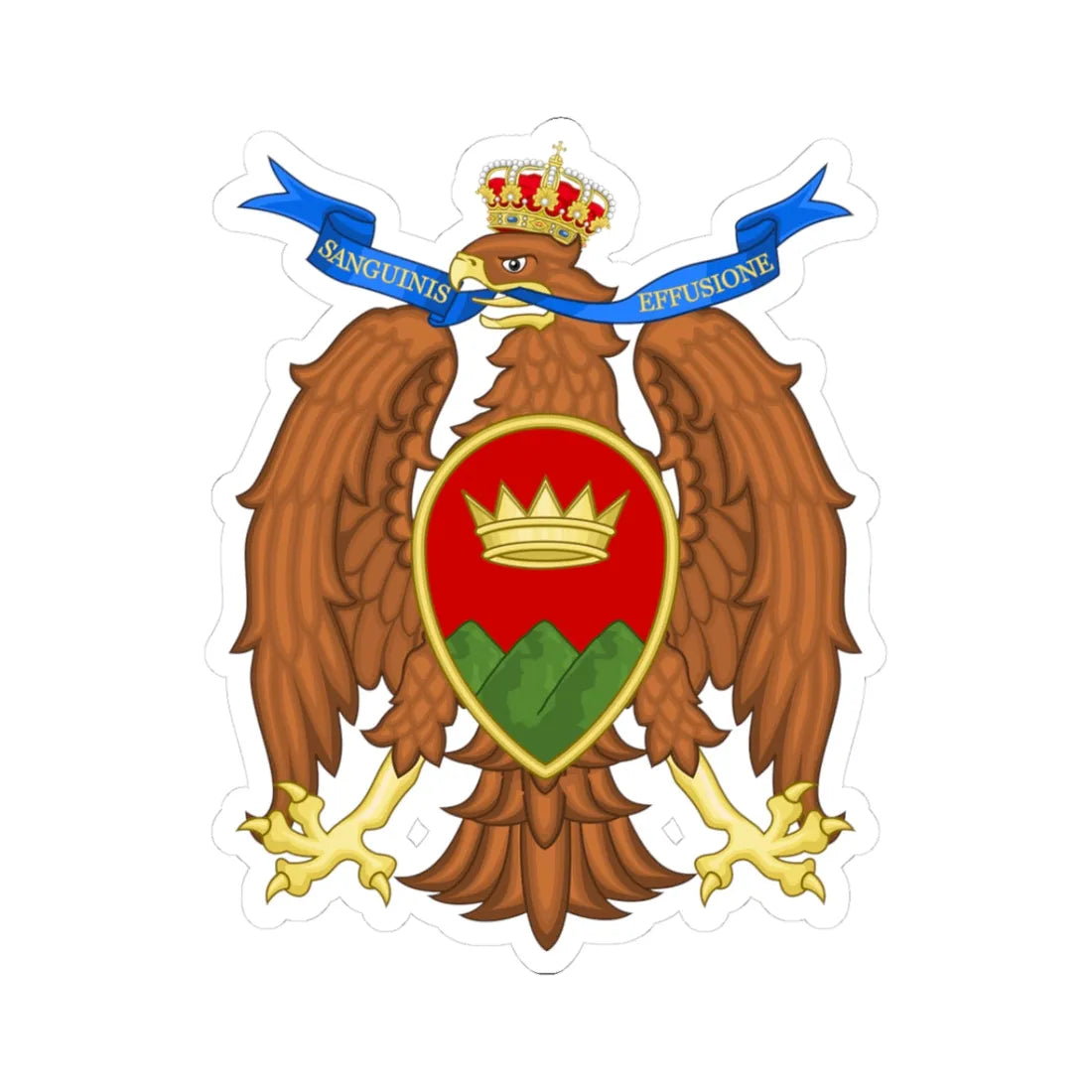 Coat of arms of Catanzaro (Italy) (Coat of Arms) STICKER Vinyl Kiss-Cut Decal 3 Inch White - The Sticker Space