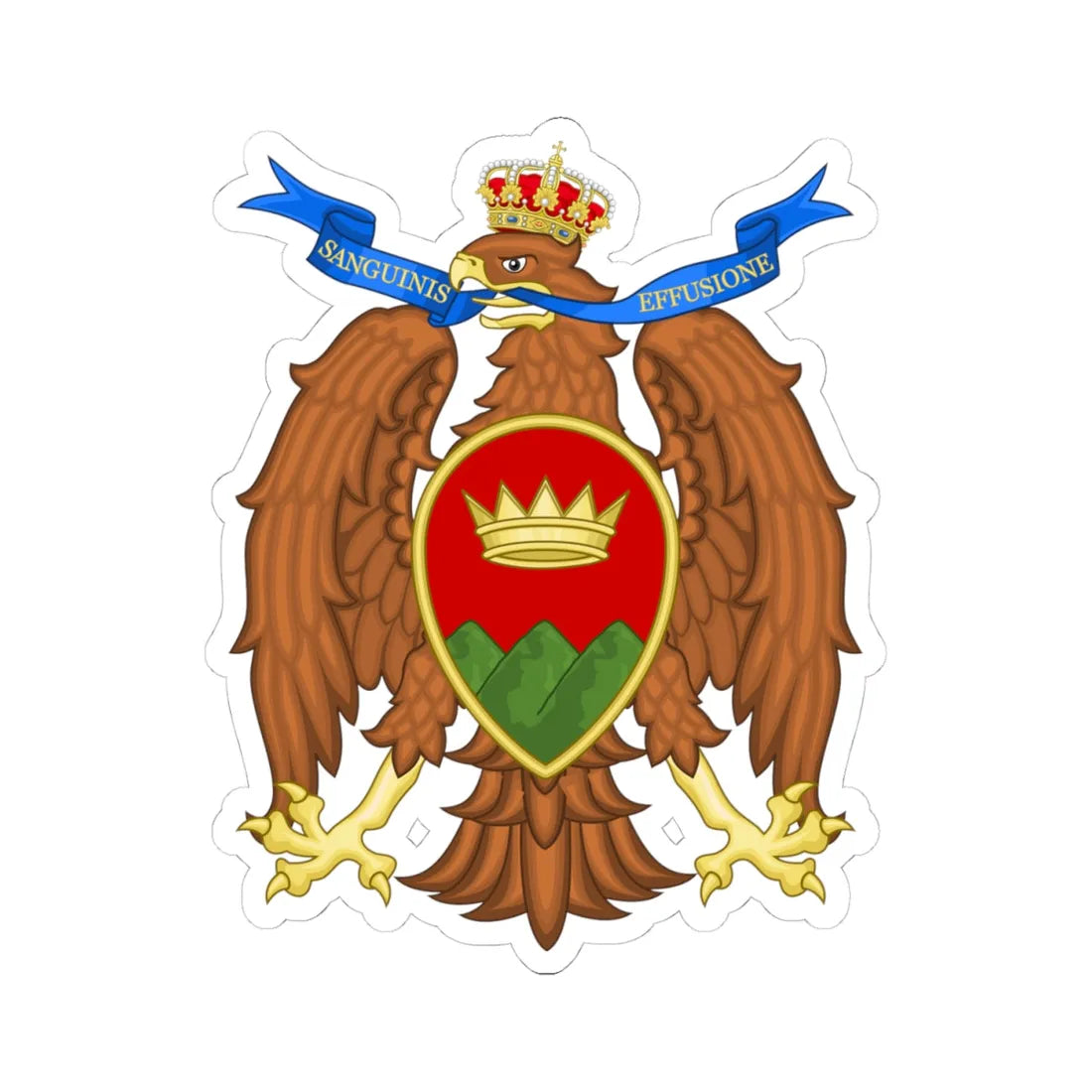 Coat of arms of Catanzaro (Italy) (Coat of Arms) STICKER Vinyl Kiss-Cut Decal 4 Inch White - The Sticker Space