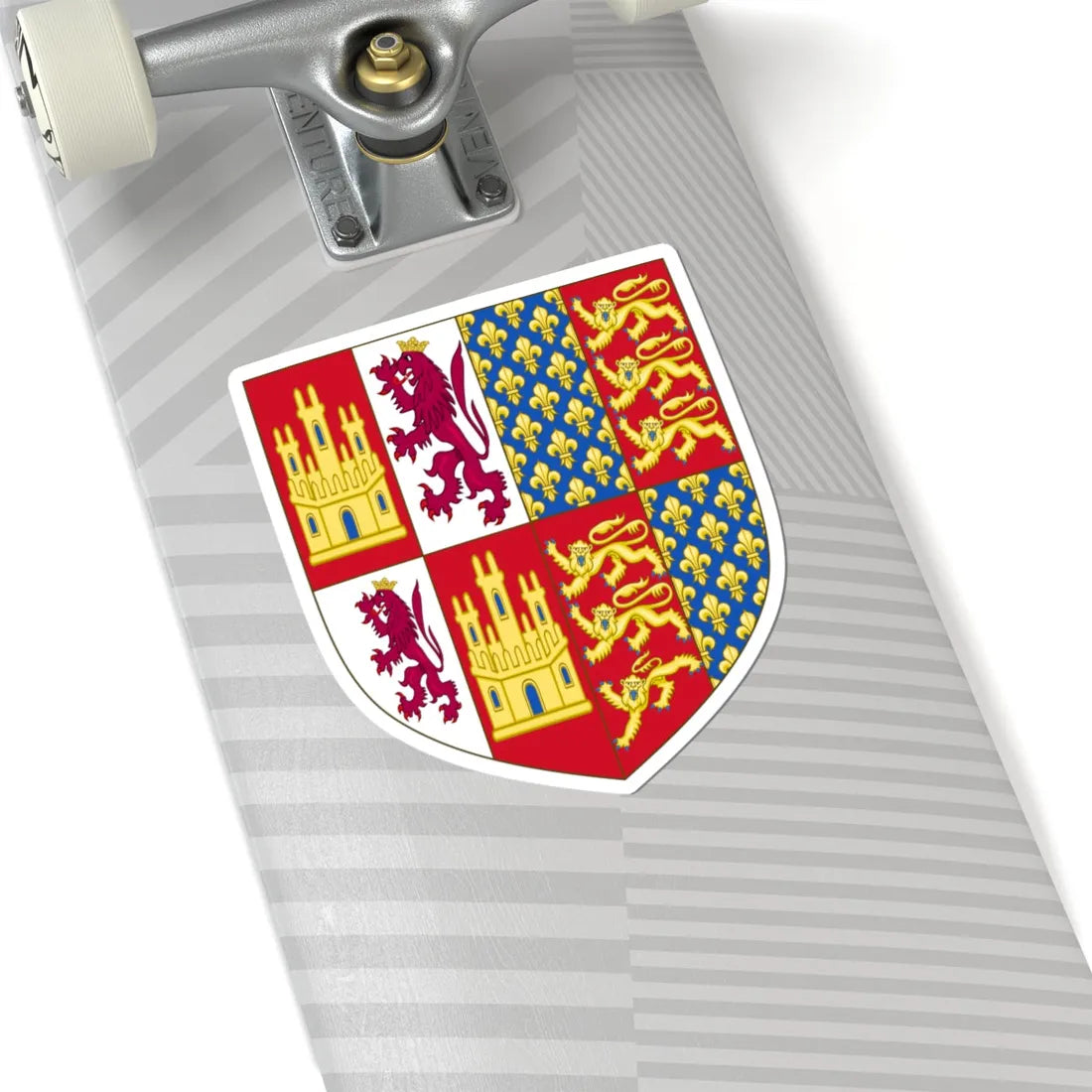 Coat of Arms of Catherine of Lancaster Queen Consort of Castile (Spain) (Coat of Arms) STICKER Vinyl Kiss-Cut Decal - The Sticker Space