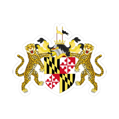 Coat of Arms of Cecil Calvert Baron Baltimore (Ireland) (Coat of Arms) STICKER Vinyl Kiss-Cut Decal 3 Inch White - The Sticker Space