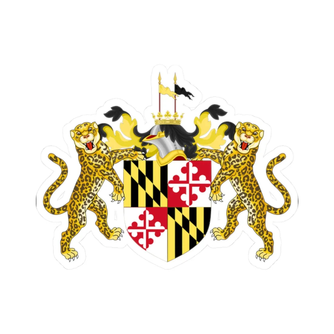 Coat of Arms of Cecil Calvert Baron Baltimore (Ireland) (Coat of Arms) STICKER Vinyl Kiss-Cut Decal - The Sticker Space