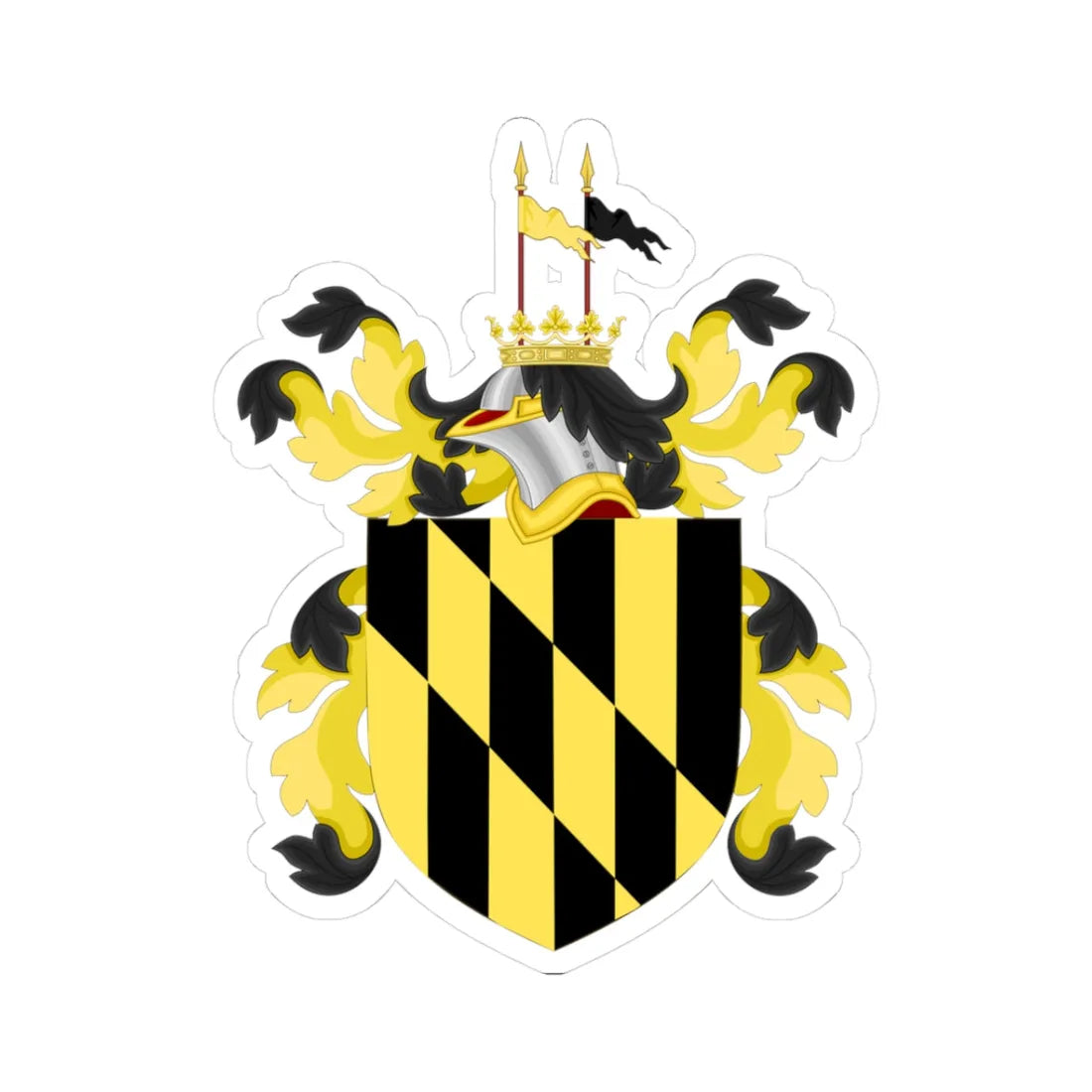 Coat of arms of Cecil Calvert (Ireland) (Coat of Arms) STICKER Vinyl Kiss-Cut Decal 3 Inch White - The Sticker Space