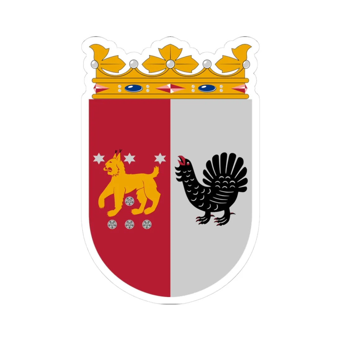 Coat of arms of Central Finland Province (Finland) (Coat of Arms) STICKER Vinyl Kiss-Cut Decal 3 Inch White - The Sticker Space