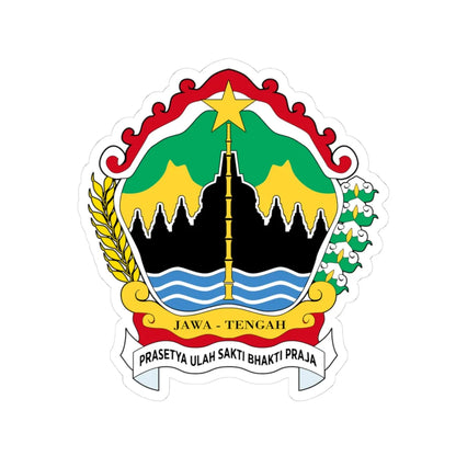 Coat of arms of Central Java (Indonesia) (Coat of Arms) STICKER Vinyl Kiss-Cut Decal 3 Inch White - The Sticker Space