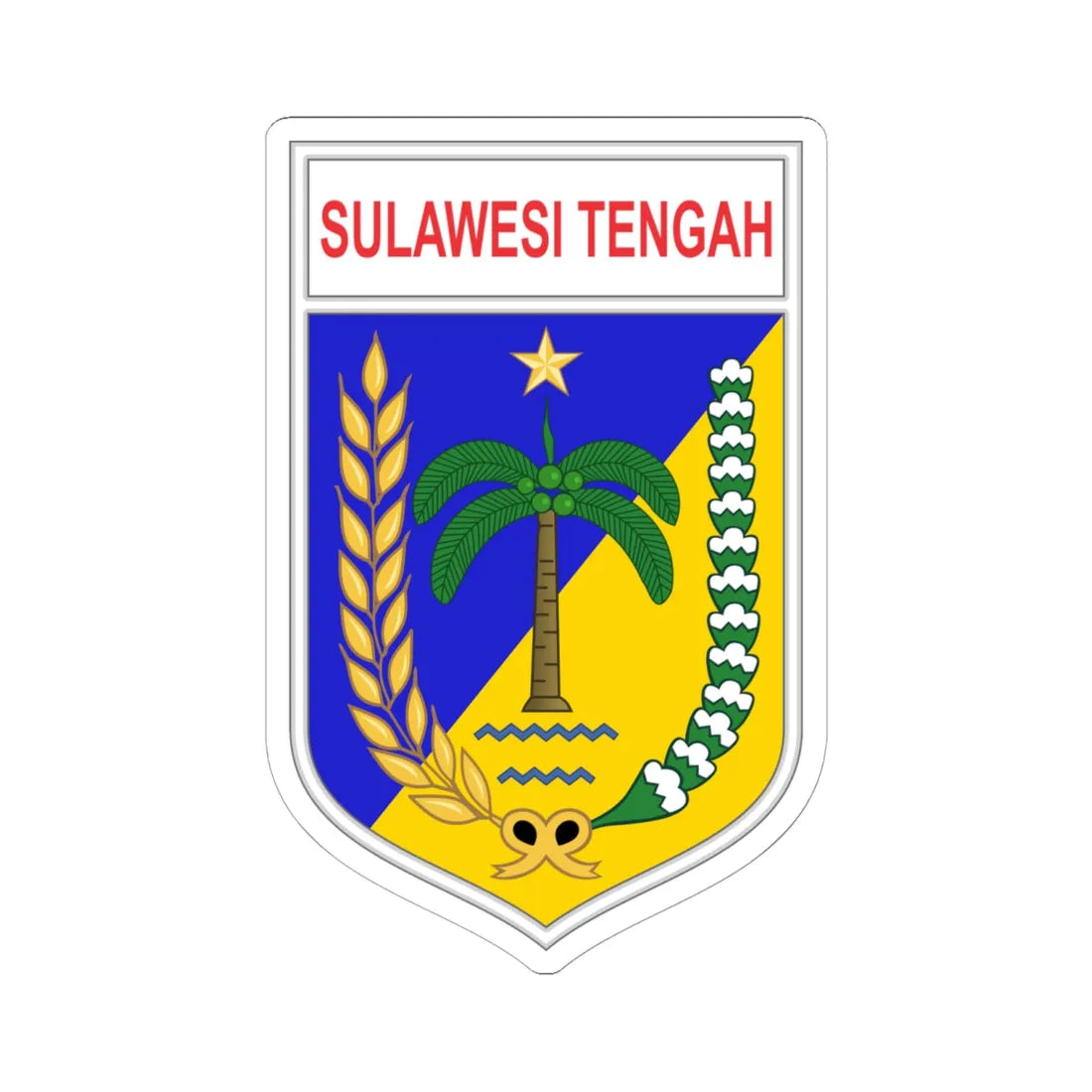 Coat of arms of Central Sulawesi (Indonesia) (Coat of Arms) STICKER Vinyl Kiss-Cut Decal 6 Inch White - The Sticker Space