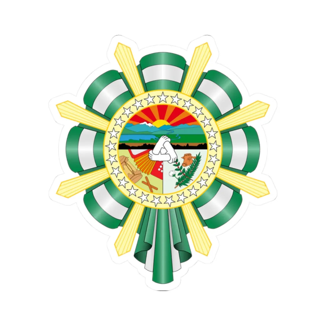 Coat of arms of Cesar Colombia (Colombia) (Coat of Arms) STICKER Vinyl Kiss-Cut Decal 2 Inch White - The Sticker Space