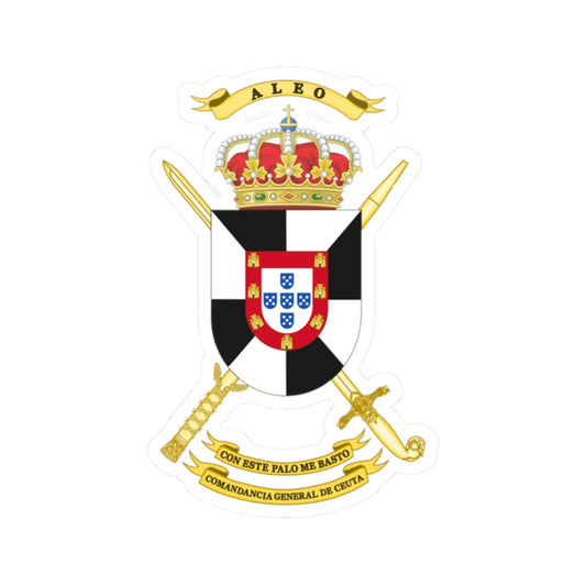 Coat of Arms of Ceuta General Command (Spain) (Coat of Arms) STICKER Vinyl Kiss-Cut Decal 2 Inch White - The Sticker Space