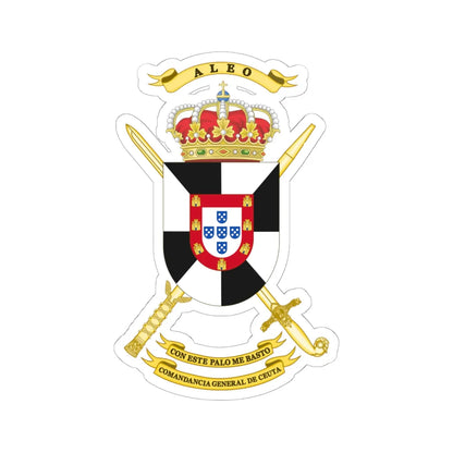 Coat of Arms of Ceuta General Command (Spain) (Coat of Arms) STICKER Vinyl Kiss-Cut Decal 6 Inch White - The Sticker Space