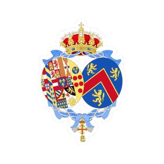 Coat of Arms of Chantal Duchess of Castro (Italy) (Coat of Arms) STICKER Vinyl Kiss-Cut Decal 2 Inch White - The Sticker Space