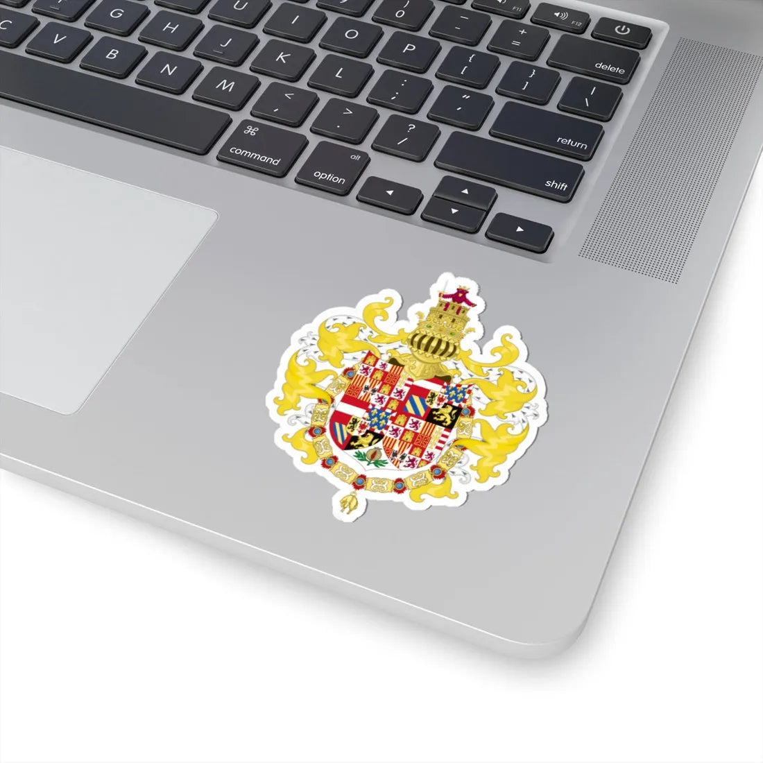 Coat of Arms of Charles I of Spain with Germanic Ornaments 1520-1530 (Spain) (Coat of Arms) STICKER Vinyl Kiss-Cut Decal - The Sticker Space