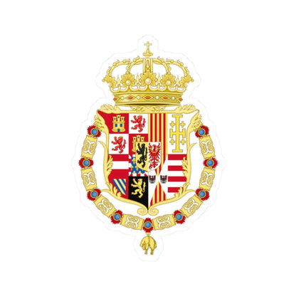 Coat of Arms of Charles II of Spain as Monarch of Naples and Sicily (Italy) (Coat of Arms) STICKER Vinyl Kiss-Cut Decal 2 Inch White - The Sticker Space