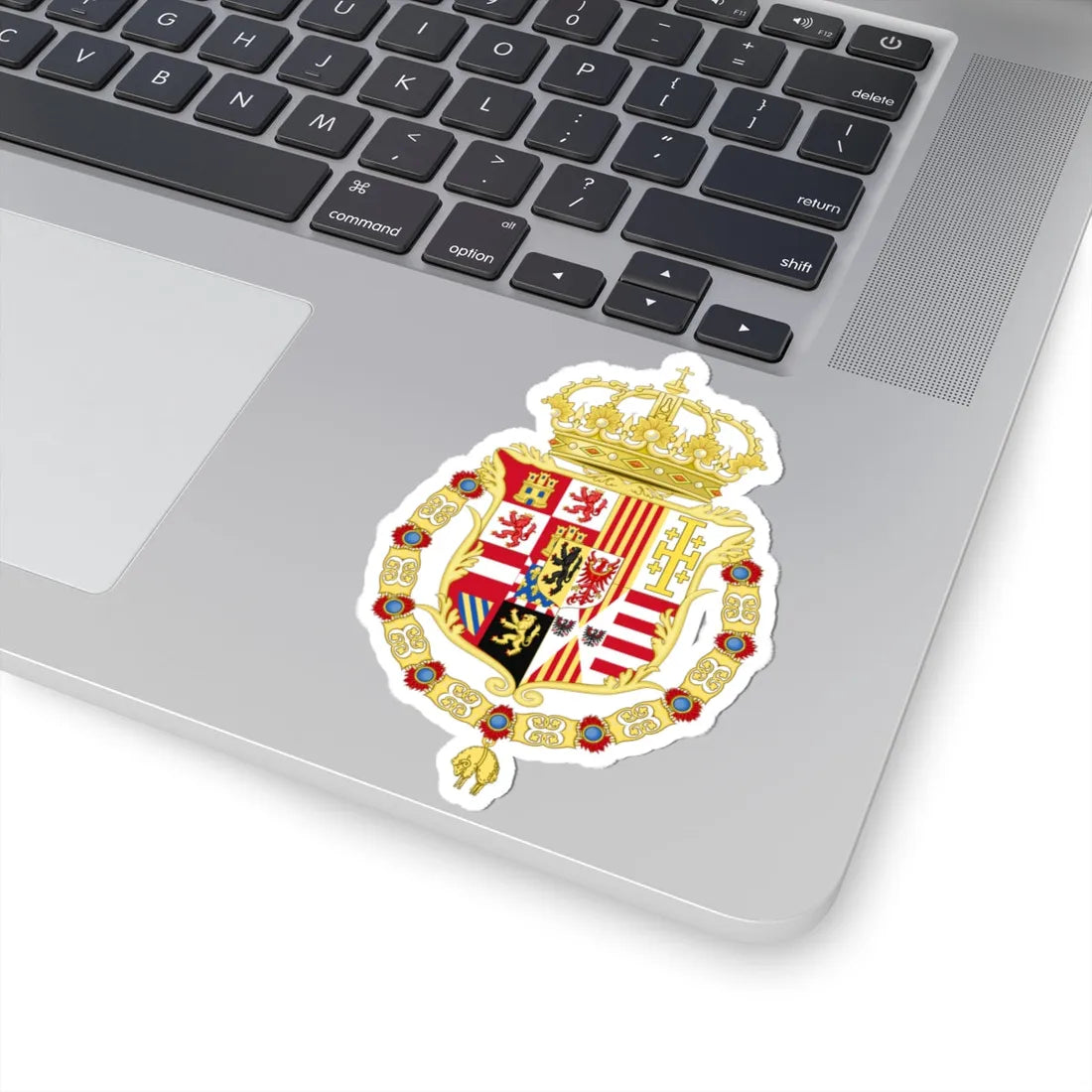 Coat of Arms of Charles II of Spain as Monarch of Naples and Sicily (Italy) (Coat of Arms) STICKER Vinyl Kiss-Cut Decal - The Sticker Space