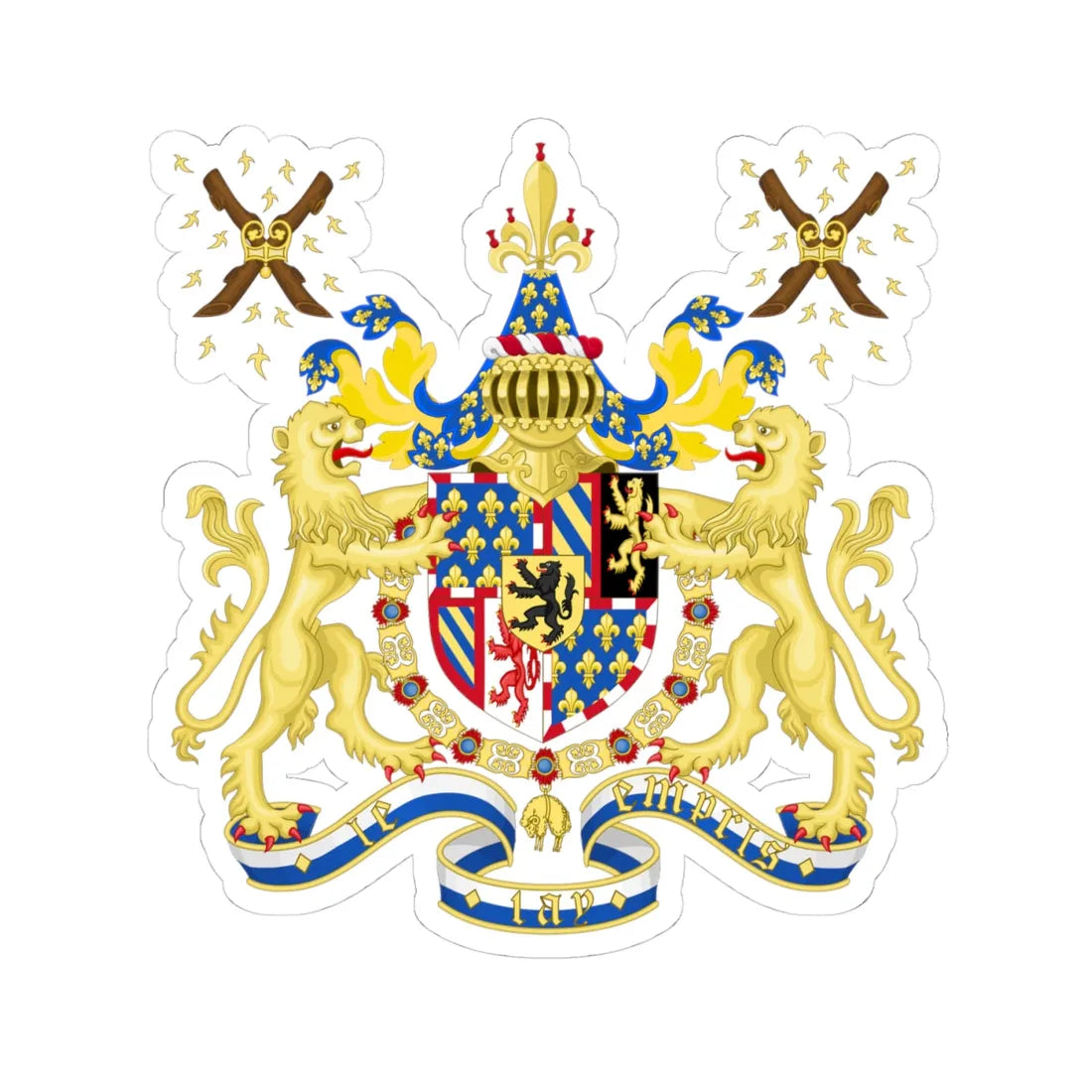 Coat of Arms of Charles the Bold Duke of Burgundy (Spain) (Coat of Arms) STICKER Vinyl Kiss-Cut Decal 4 Inch White - The Sticker Space