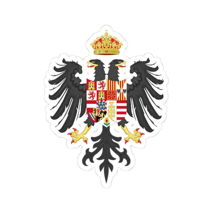 Coat of Arms of Charles V Holy Roman Emperor Charles I as King of Spain In Italy (Italy) (Coat of Arms) STICKER Vinyl Kiss-Cut Decal 4 Inch White - The Sticker Space
