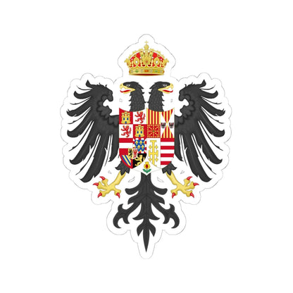 Coat of Arms of Charles V Holy Roman Emperor Charles I as King of Spain In Italy (Italy) (Coat of Arms) STICKER Vinyl Kiss-Cut Decal 6 Inch White - The Sticker Space